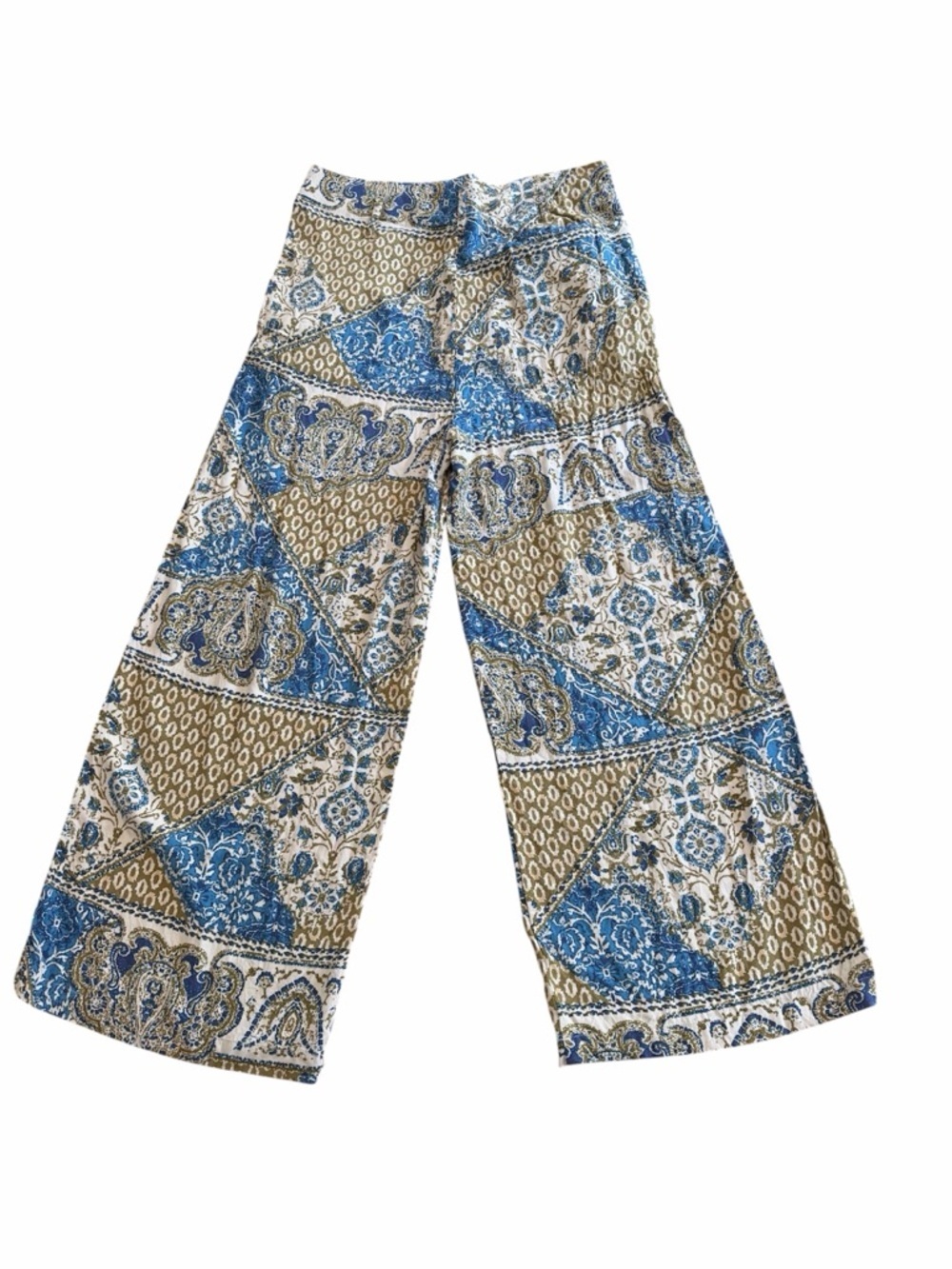 Lascana Wide Leg Patchwork Print Pants Size 6